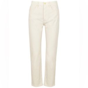 Frame Le Original Straight Leg Button Fly Jeans In Ivory Cream Color Size 24